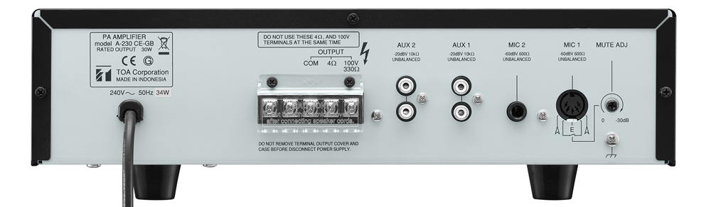 Mặt sau Amply TOA A-230HV
