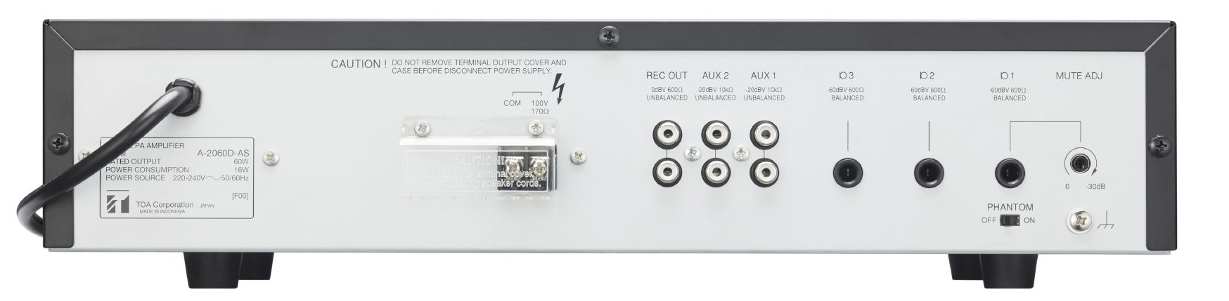 Mặt sau Amply TOA A-2120D