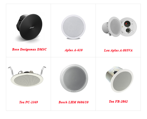 Một vài mẫu loa âm trần thường dùng cho nha khoa