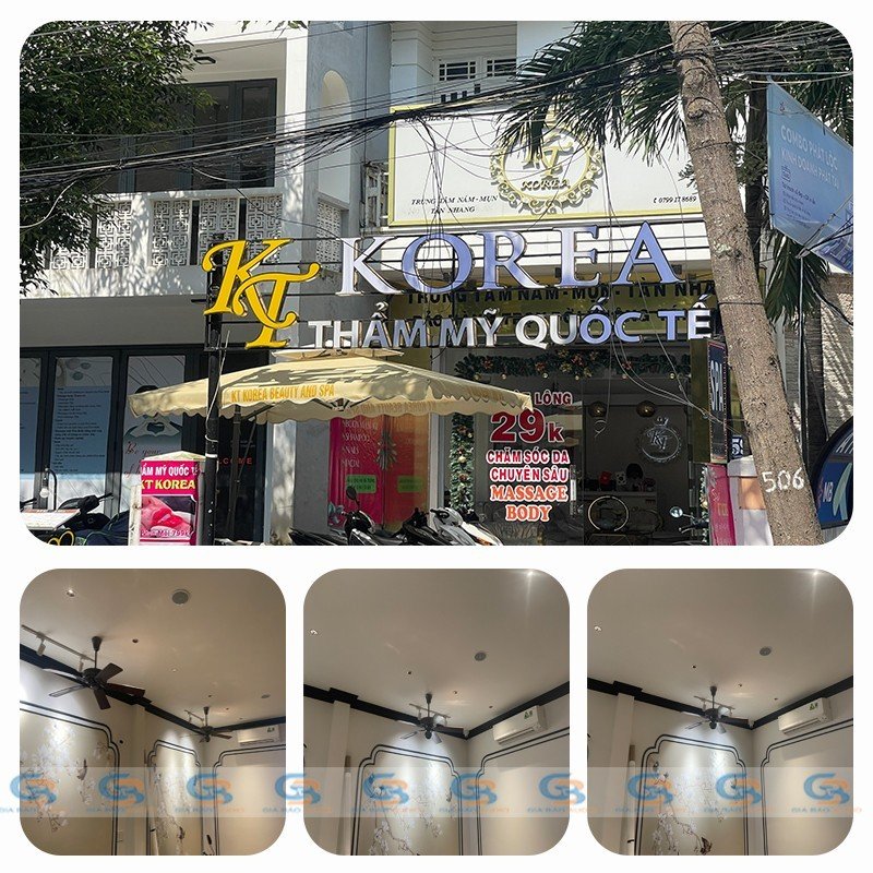 Hình ảnh lắp đặt loa âm trần thực tế tại spa