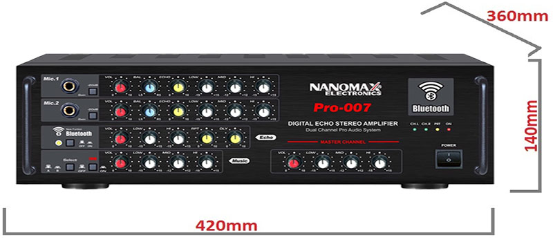Kích thước của Amply Karaoke Nanomax Pro-007