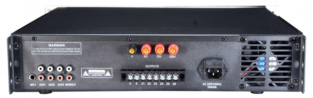 Mặt sau của Amply phân tần Bosa USB-500W