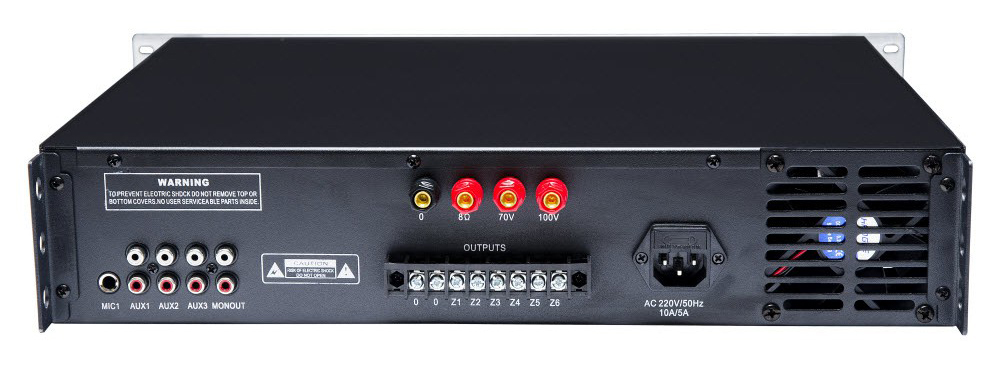 Mặt sau Amply phân tần Bosa USB-700W