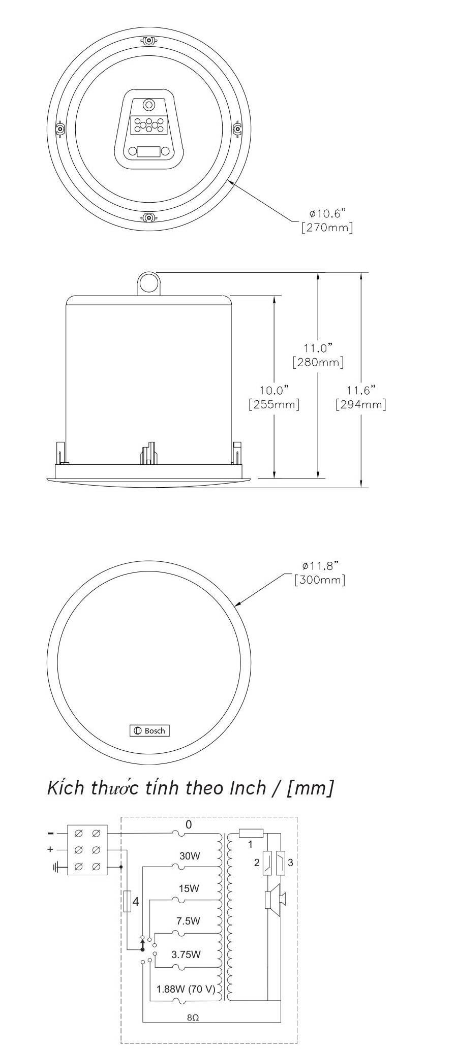 Loa âm trần Bosch LC2-PC30G6-8L