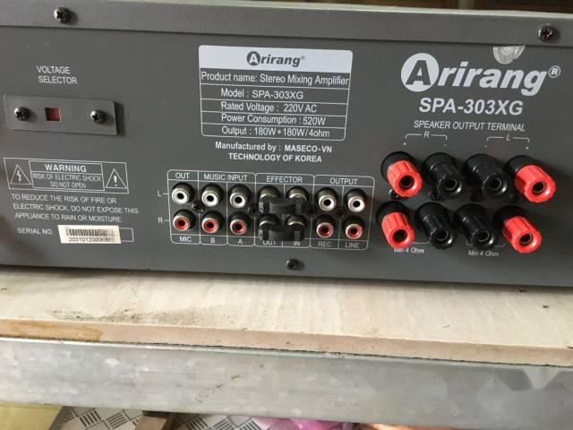 Các giắc kết nối của Amply karaoke Airang SPA-303XG