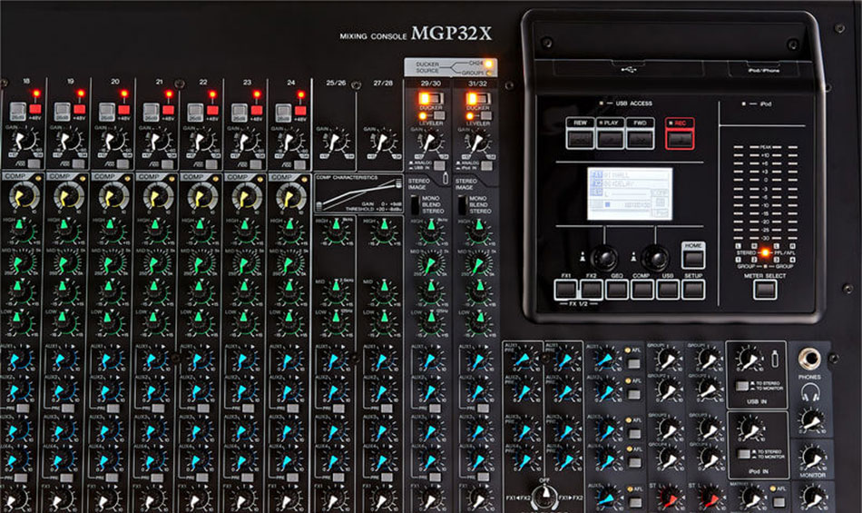 Các phím trên bàn mixer yamaha MGP32X