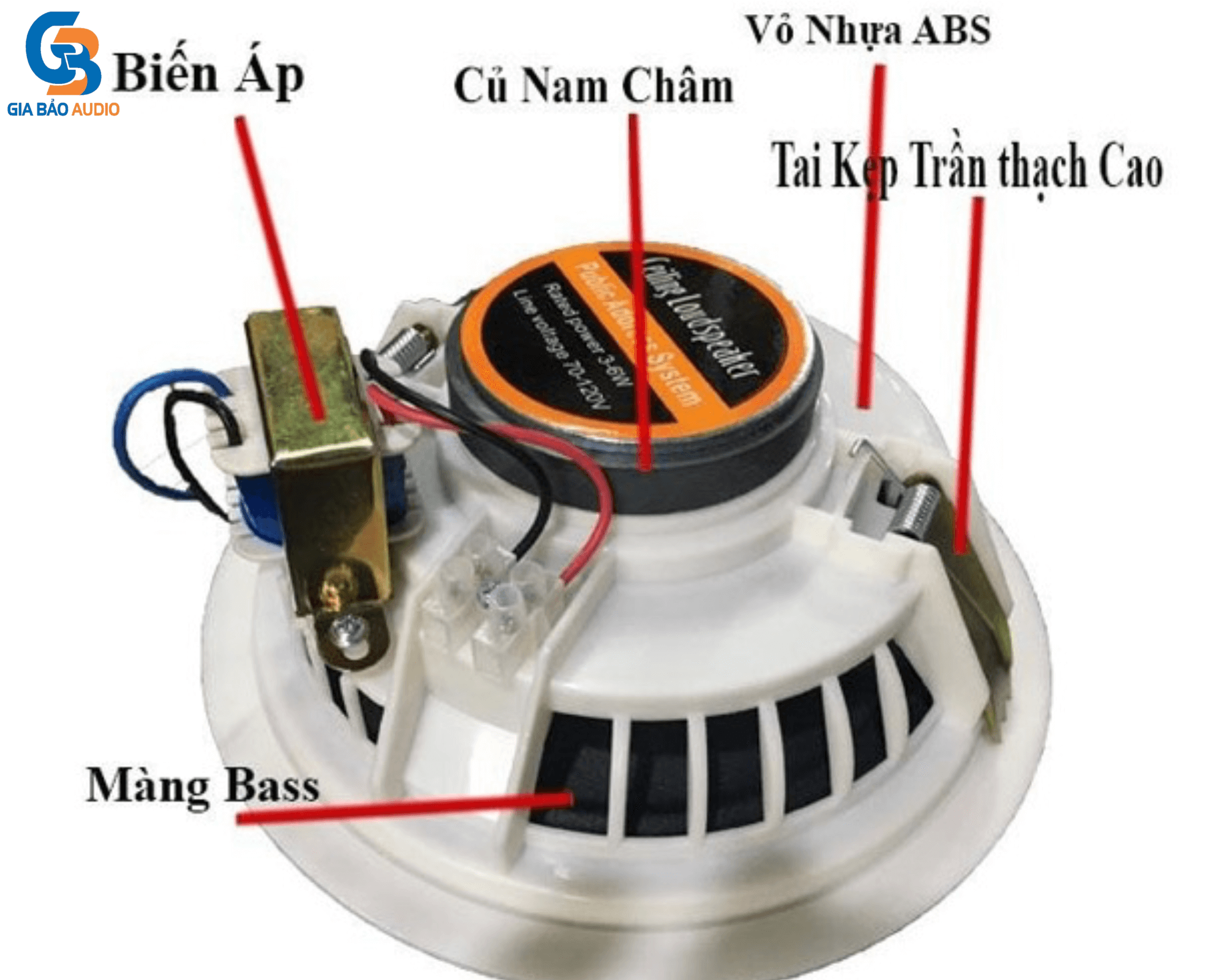 Cấu tạo loa âm trần