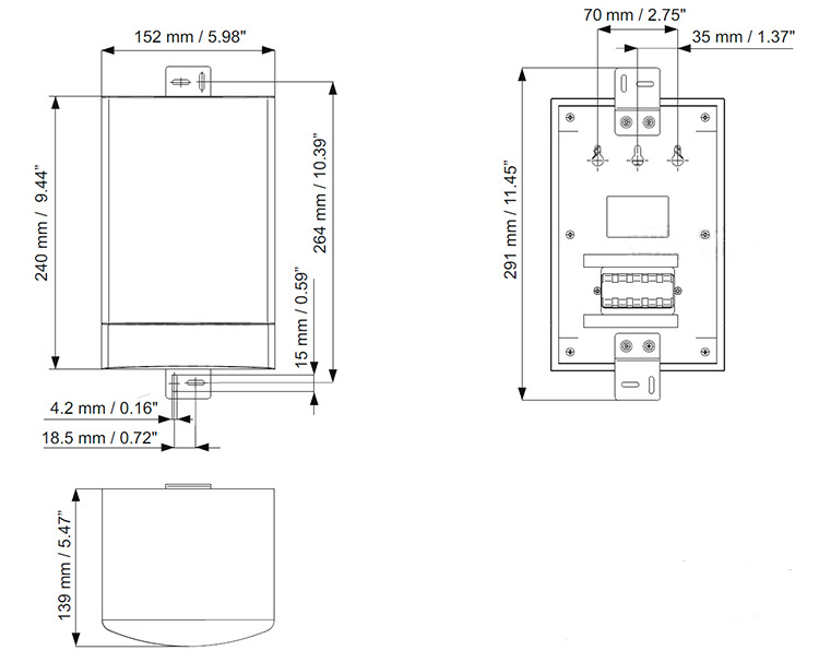 Kích thước loa hộp Bosch LB1-UW06-FL1