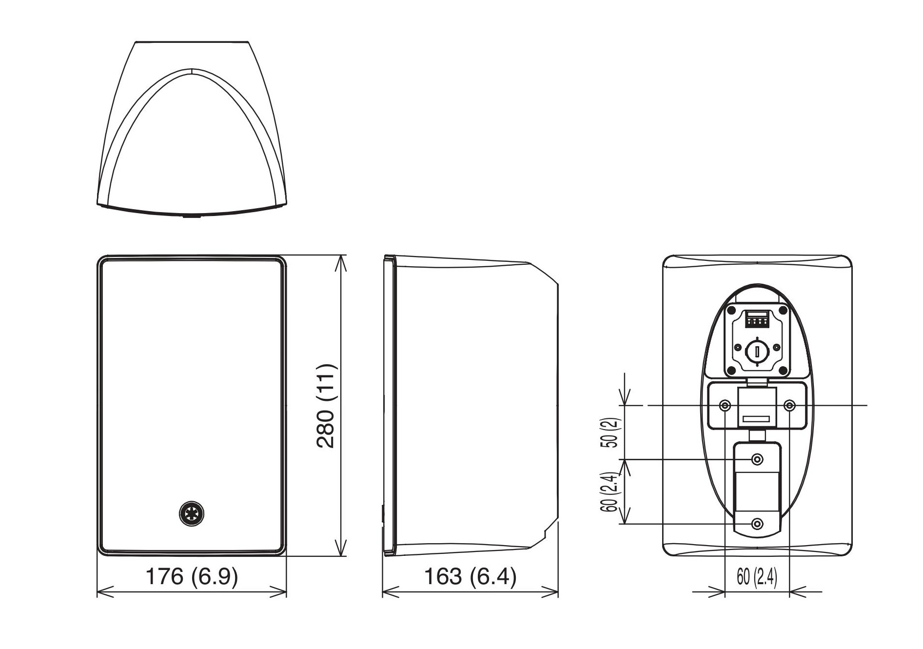 kich-thuoc-loa-yamaha-vxs5 Kích thước Loa treo tường Yamaha VXS5W