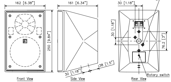 Kích thước Loa phân tán rộng Toa F-1300WTWP