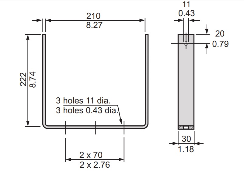 Kích thước giá đỡ Loa Nén Không Củ Loa Bosch LBC 3406/16