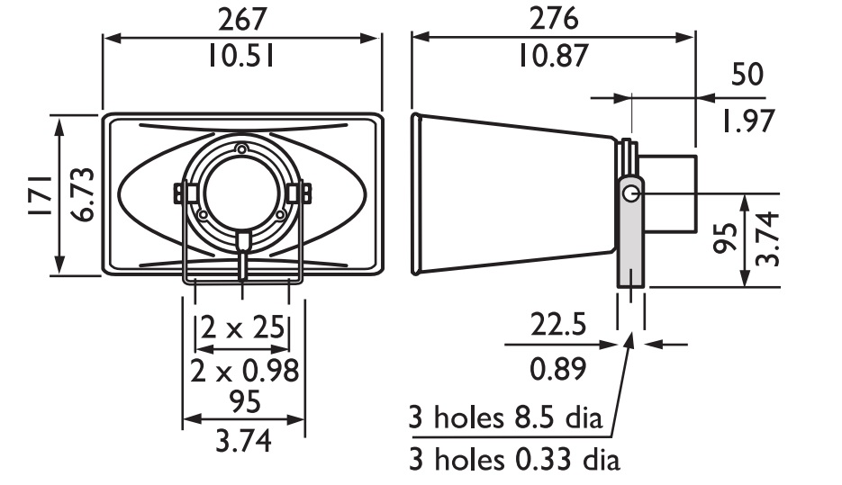 Kích thước Loa nén Bosch LBC 3491/12