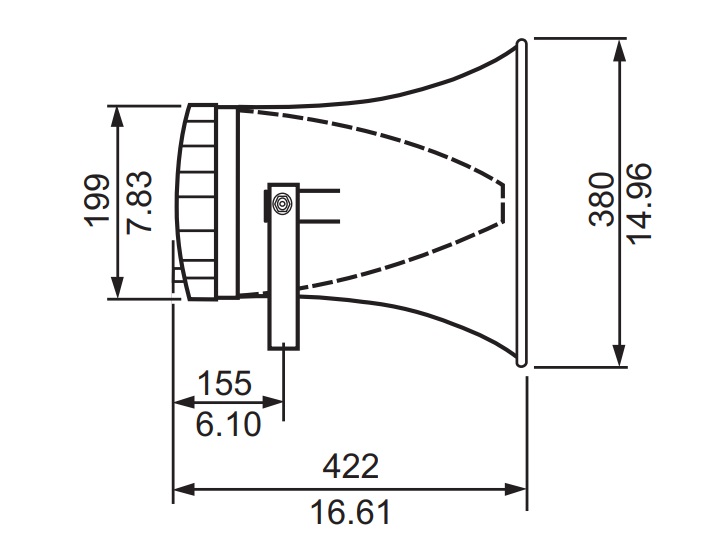 Kích thước Loa nén không củ loa Bosch LBC 3404/16