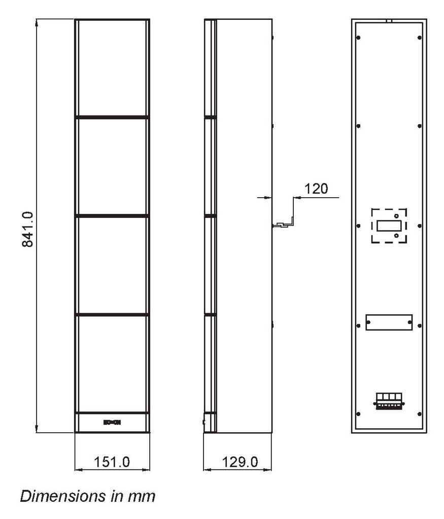 Kích thước loa cột Bosch LA1-UW24-D1
