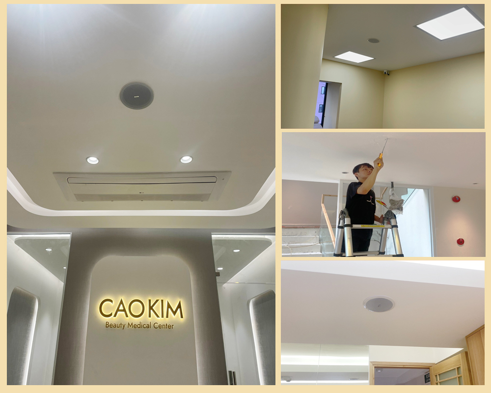 Hình ảnh thực tế thi công loa âm trần