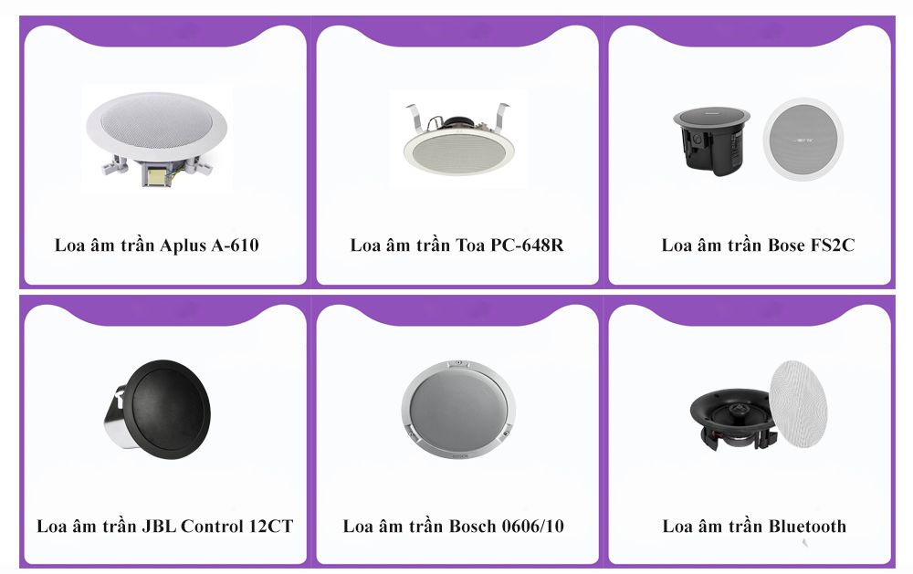Một số dòng loa âm trần cho văn phòng