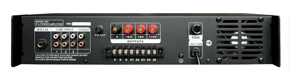 Mặt sau Amply liền mixer aplus ap-2650