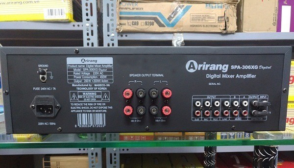 Mặt sau của Amply karaoke Airang SPA-306XG