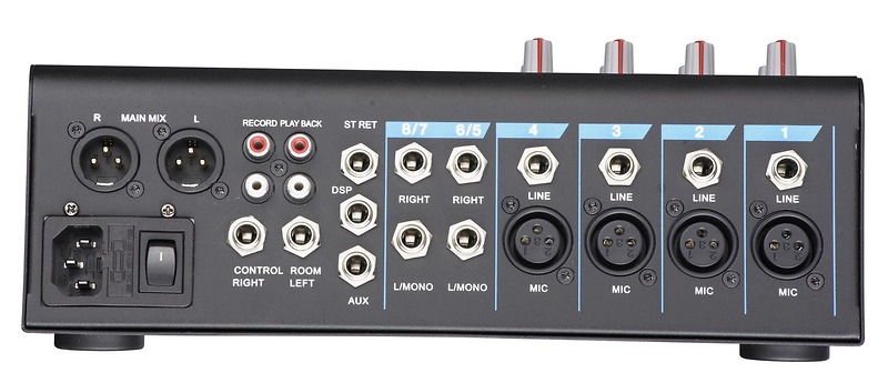 Mặt sau của mixer soundking KG08