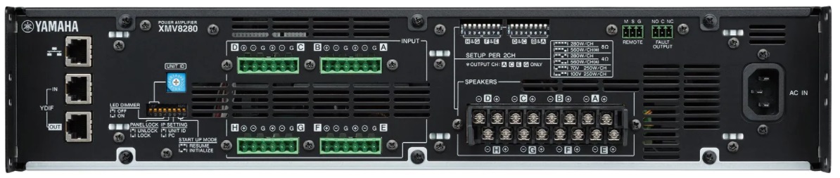 Mặt sau Cục đẩy công suất Yamaha XMV8140