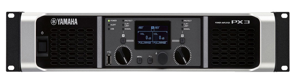 mặt trước cục đẩy công suất Yamaha PX3