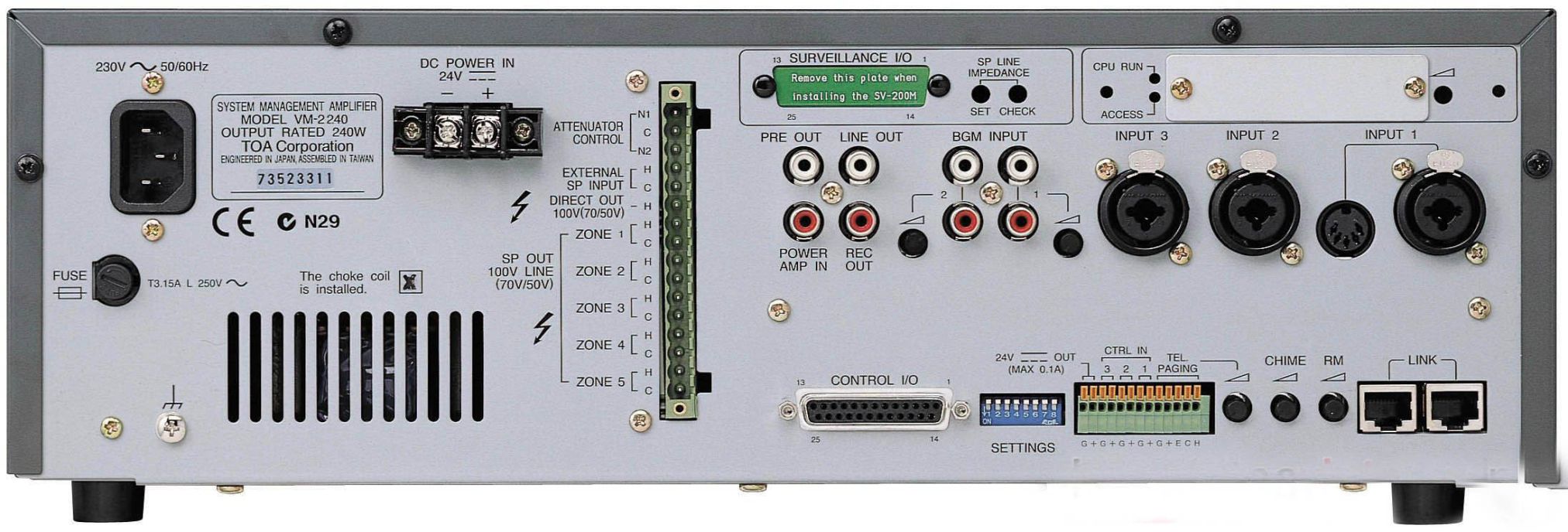 Amply 5 Vùng Chọn TOA VM-2240
