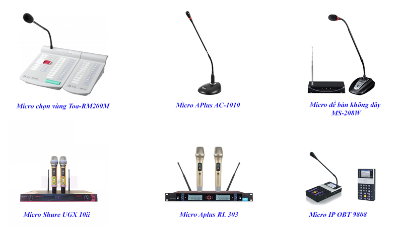 Một vài mẫu micro dùng cho tòa nhà