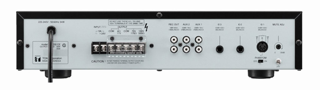Mặt sau Amply TOA A-2060