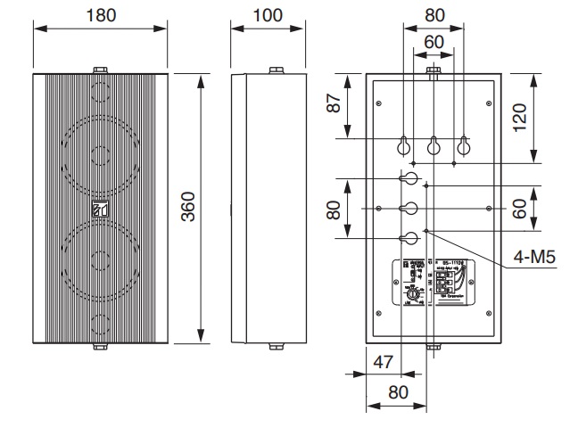 Sơ đồ thiết kế Loa Hộp TOA BS-1110W