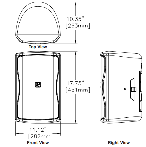 Kích thước Loa Electro Voice ZX1i-90