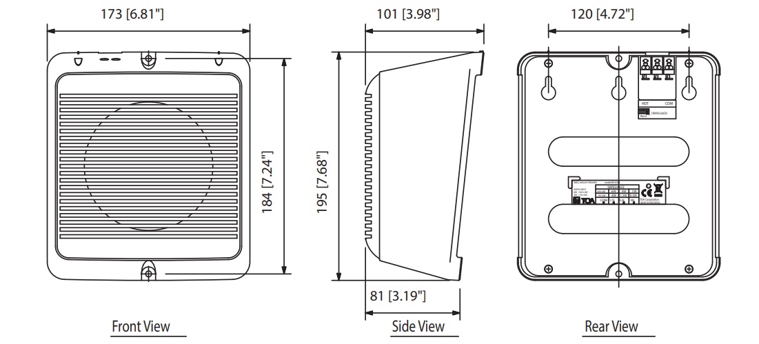 Sơ đồ thiết kế Loa treo tường TOA BS-633A