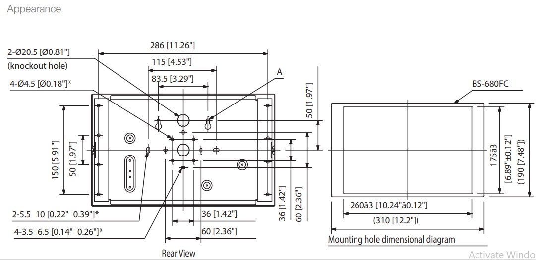 Sơ đồ Loa treo tường TOA BS-680FC
