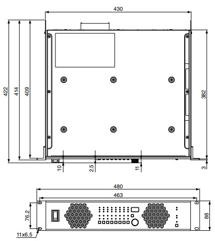 Kích thước Cục đẩy công suất Yamaha XMV8140