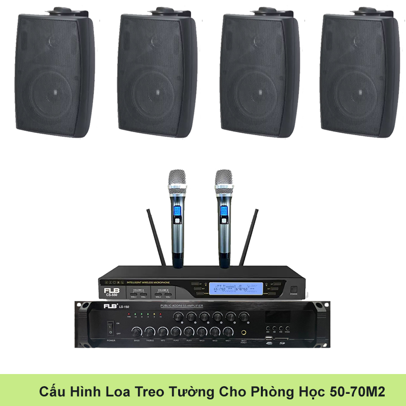 Cấu Hình 4 Loa Treo Tường Cho Phòng Học 50M2
